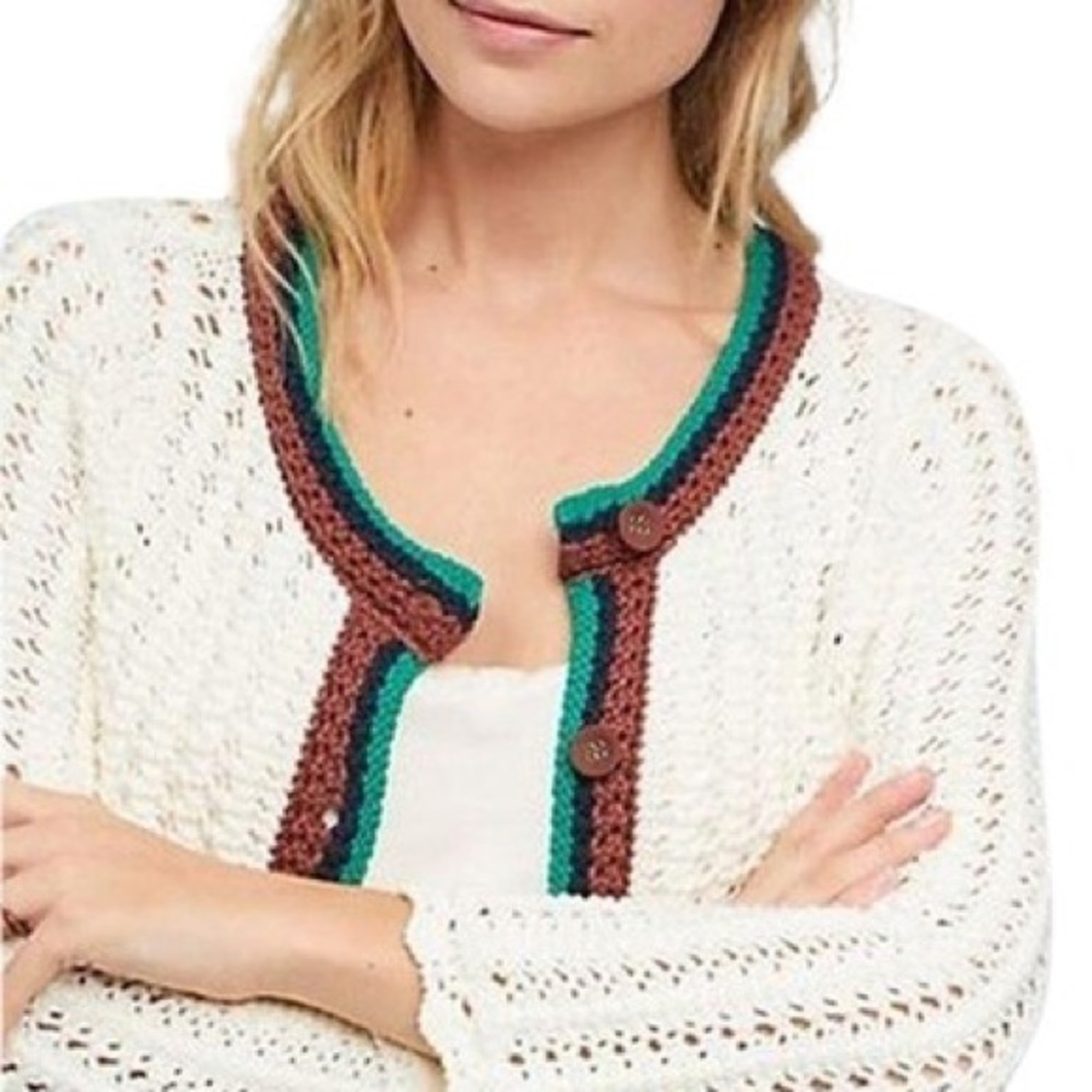 EUC - Anthropologie Gorgeous Crochet  Sz M. Cardigan Sweater